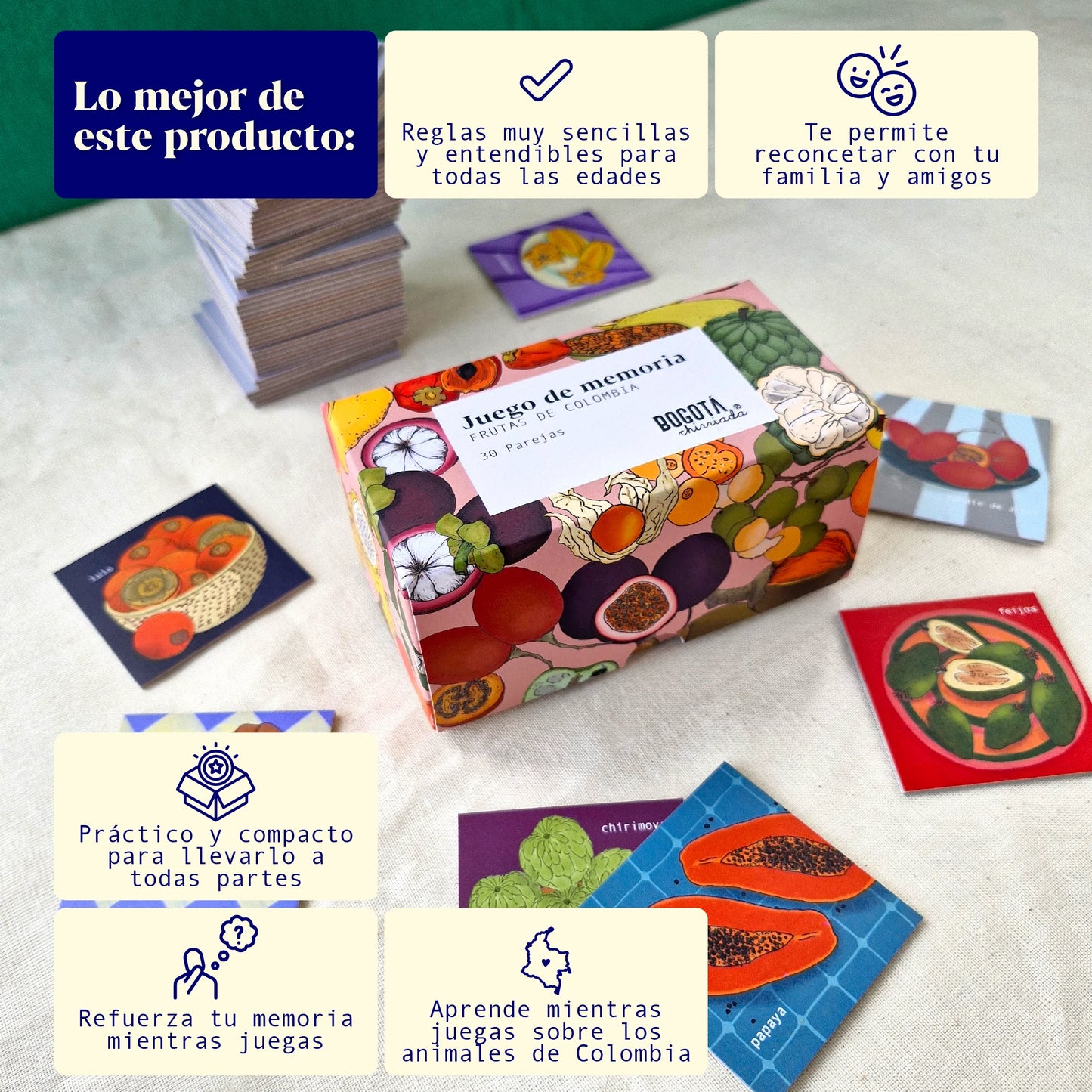 Juego de memoria de Frutas de Colombia