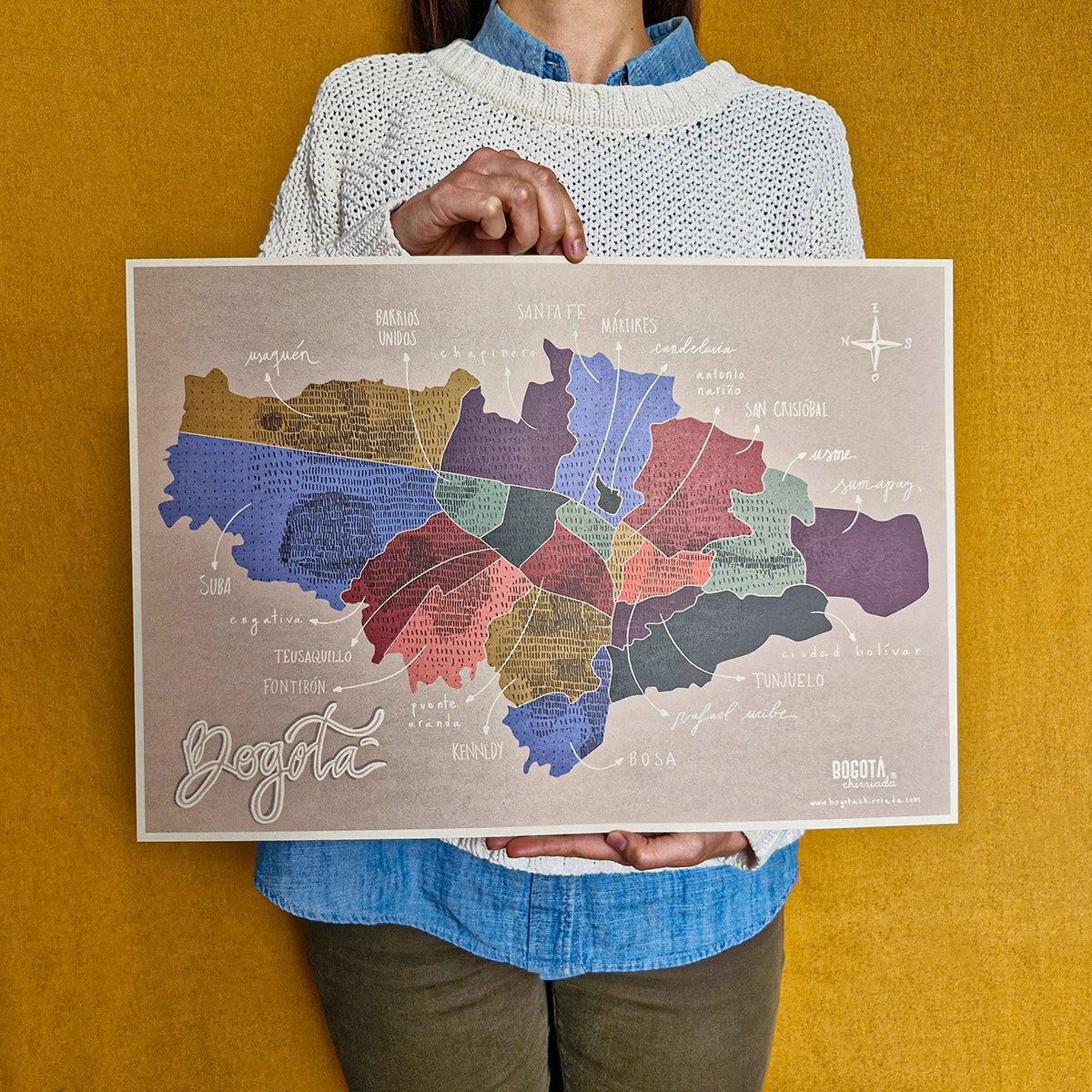 Mapa ilustrado de Bogotá y sus localidades