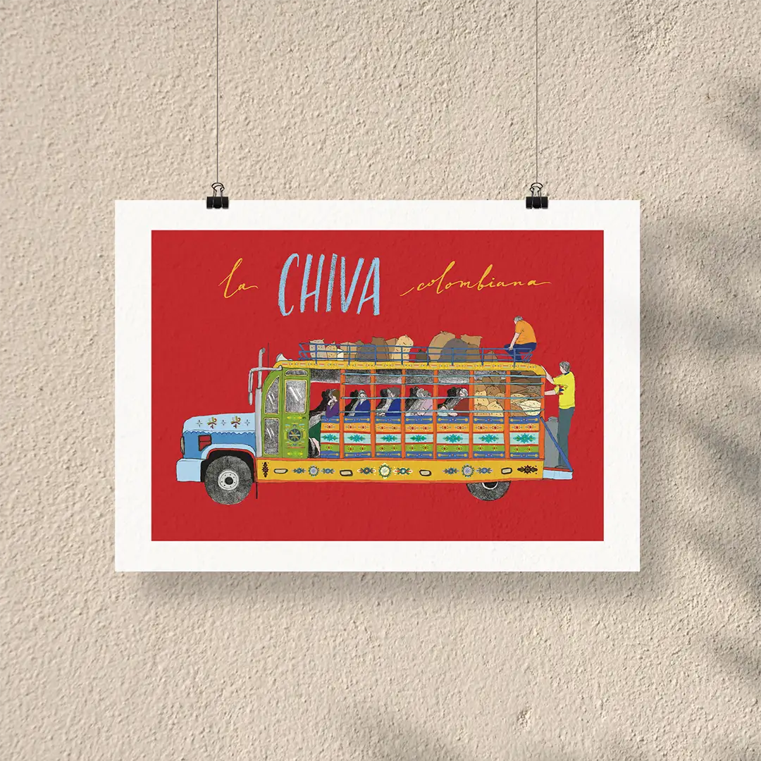 Afiche/Cuadro La Chiva colombiana
