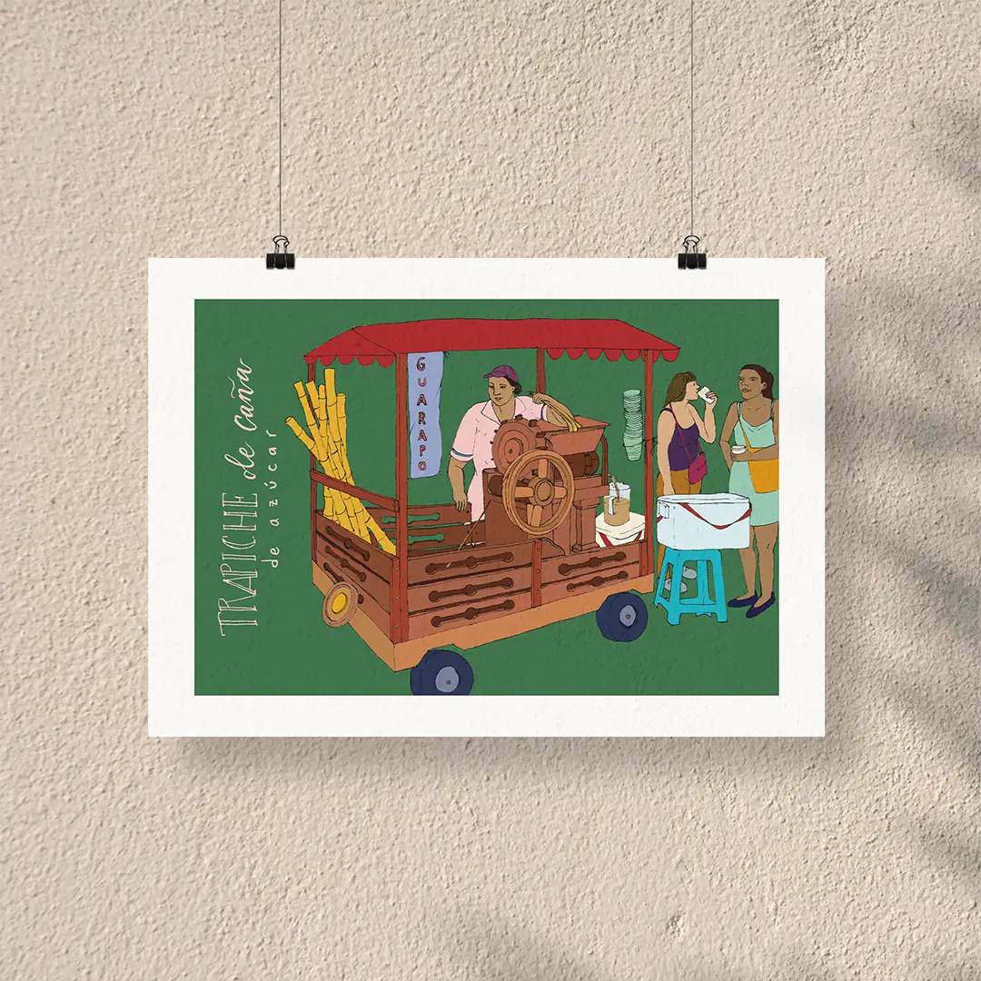 Afiche El Trapiche de caña de azúcar