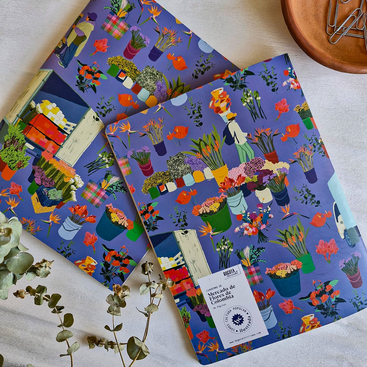 Cuadernos grandes de flores