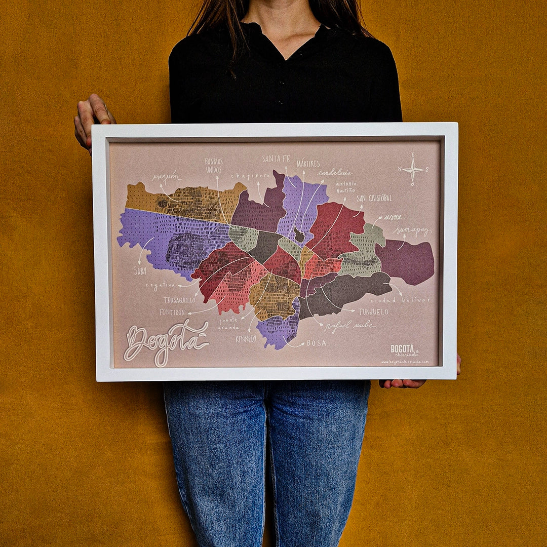 Afiche / cuadro del Mapa de Bogotá Cuadro
