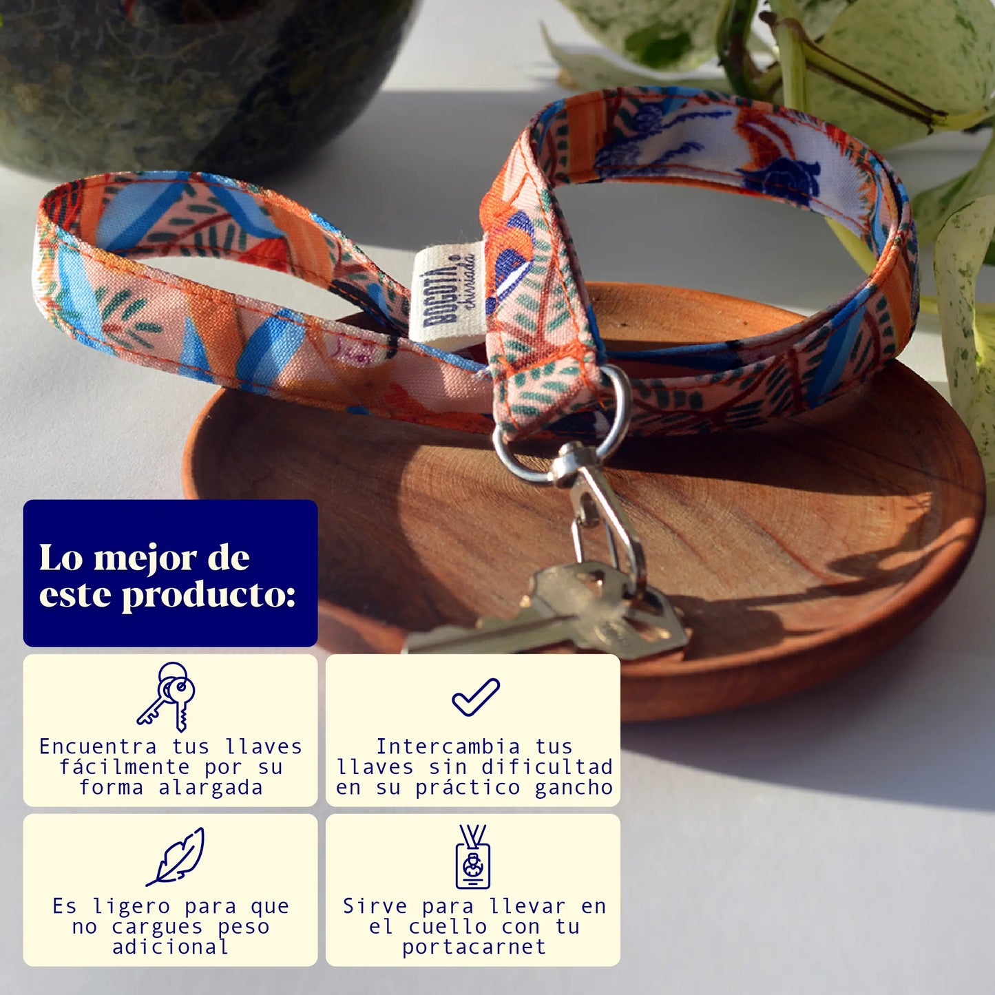 Llavero / Porta carnet de tela de Carritos ambulantes