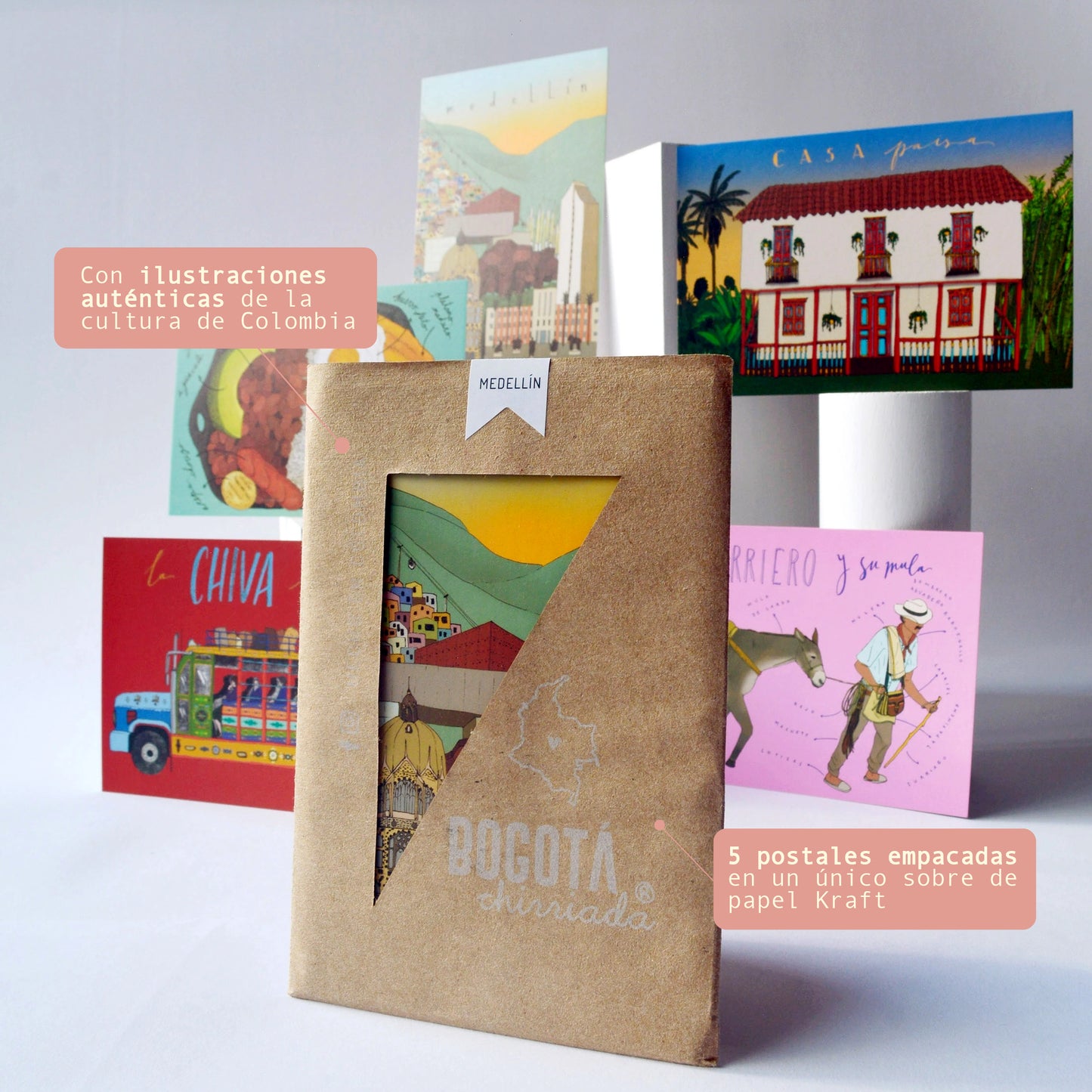 Características de los paquetes de postales