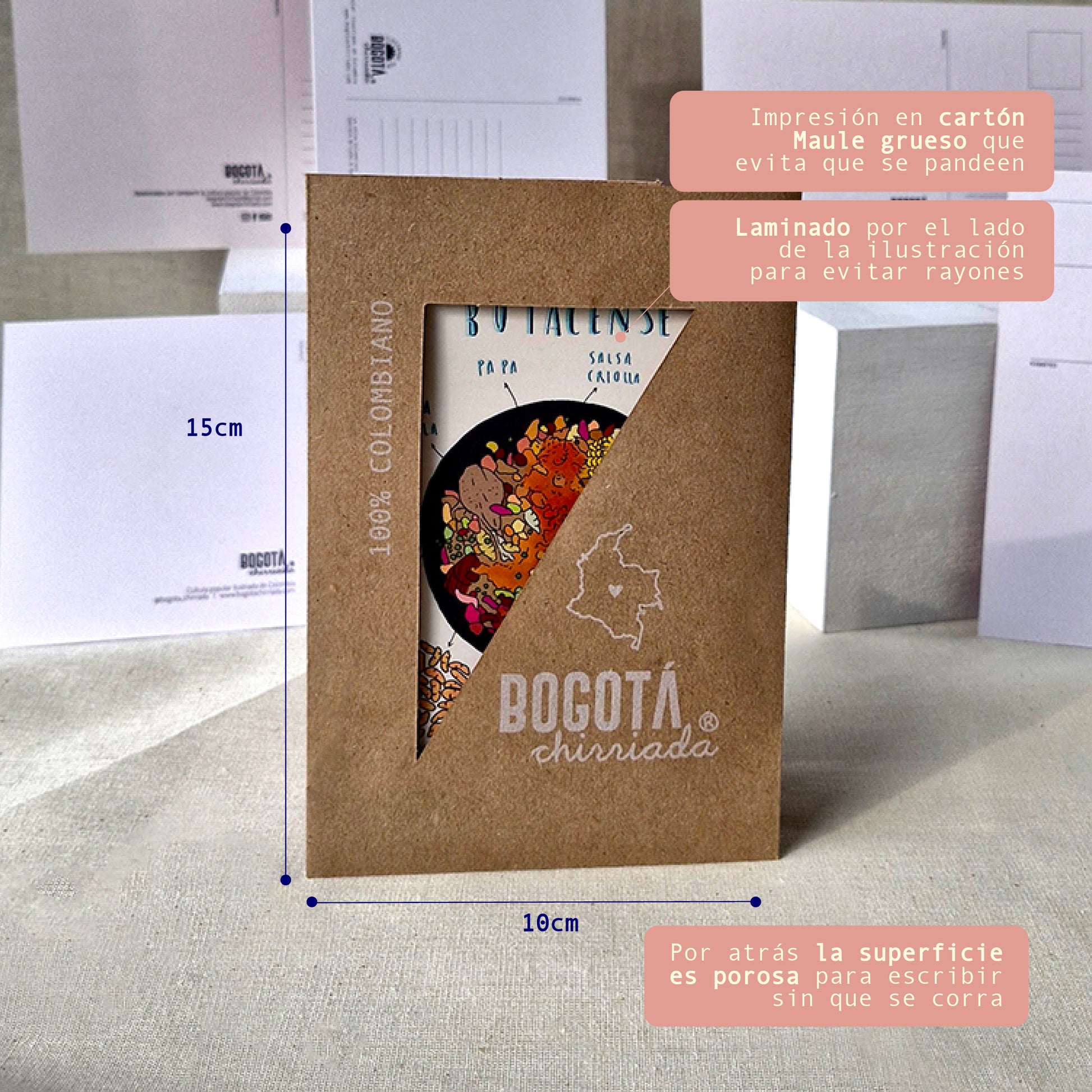 Características de los paquetes de las postales