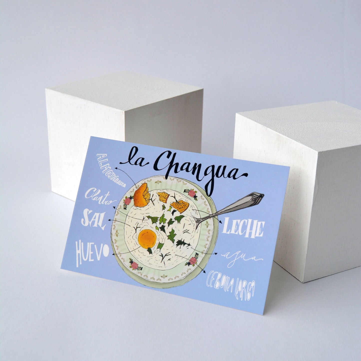 Postal ilustrada del plato de la changua