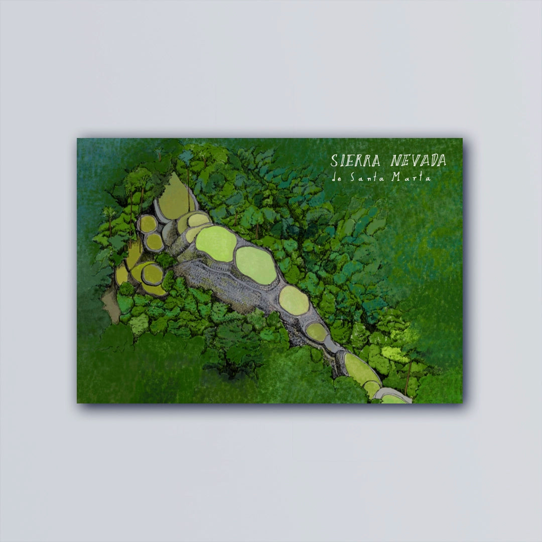 Postal ilustrada del Parque Nacional Natural Sierra nevada de Santa Marta