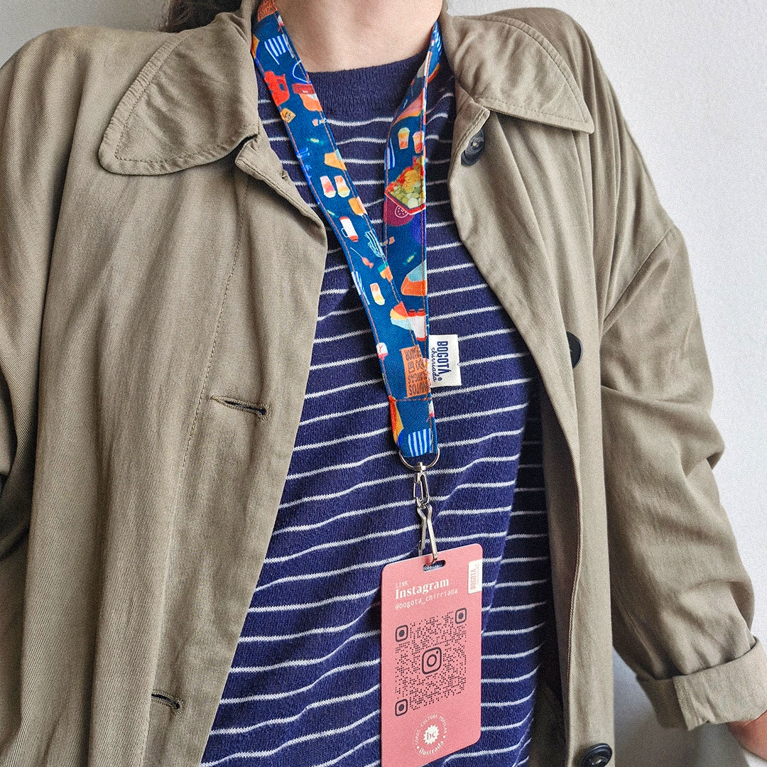 Llavero / Porta carnet de tela de Carritos ambulantes