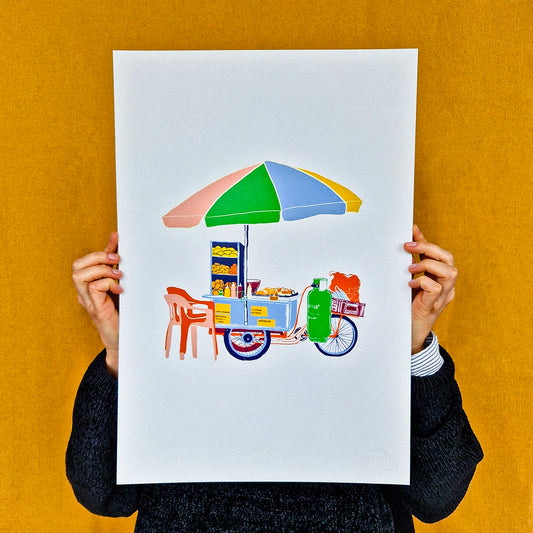 Afiche/Cuadro Carrito ambulante Fritos