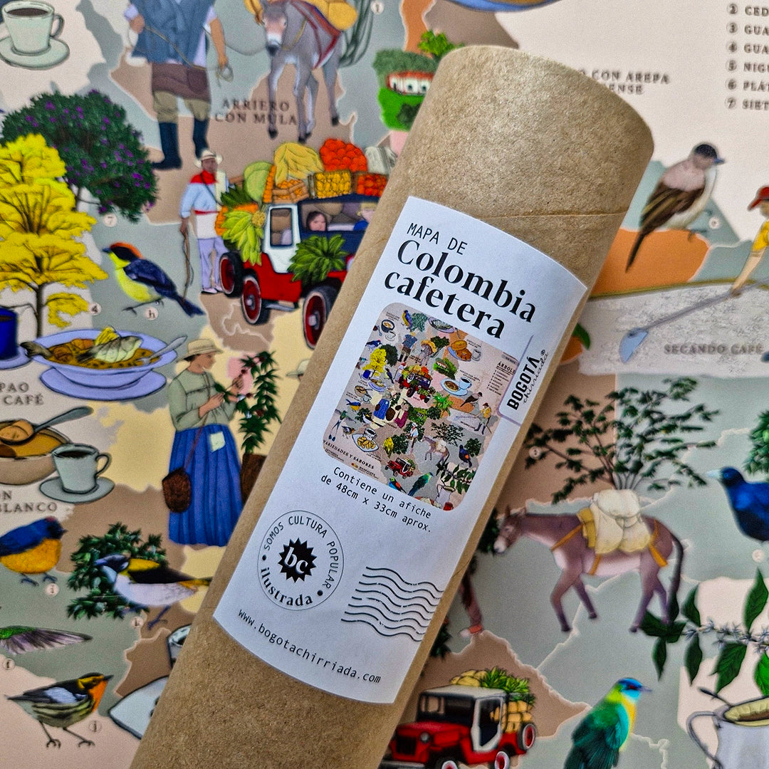 Afiche / Cuadro del Mapa de Colombia Cafetera