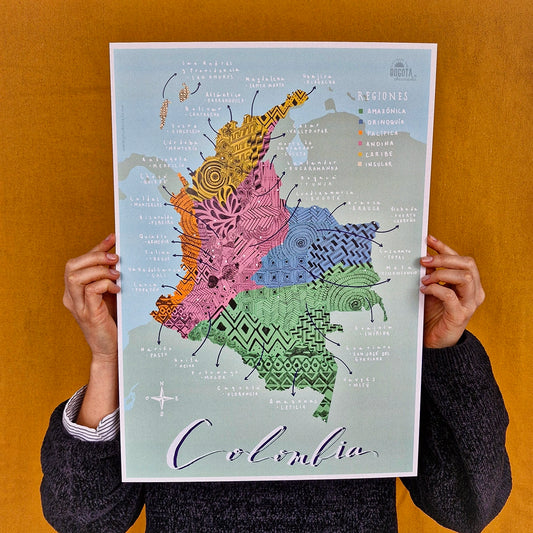 Afiche / Cuadro del Mapa de Colombia