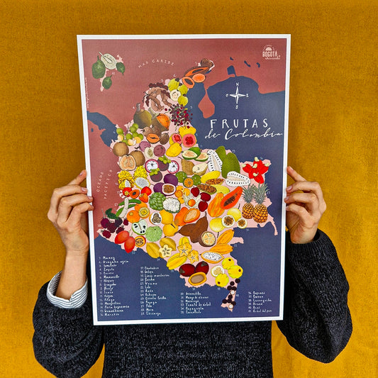 Afiche / Cuadro del Mapa de Colombia Frutal