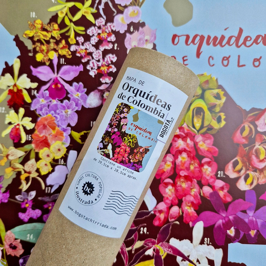 Afiche / Cuadro del Mapa de Orquídeas de Colombia