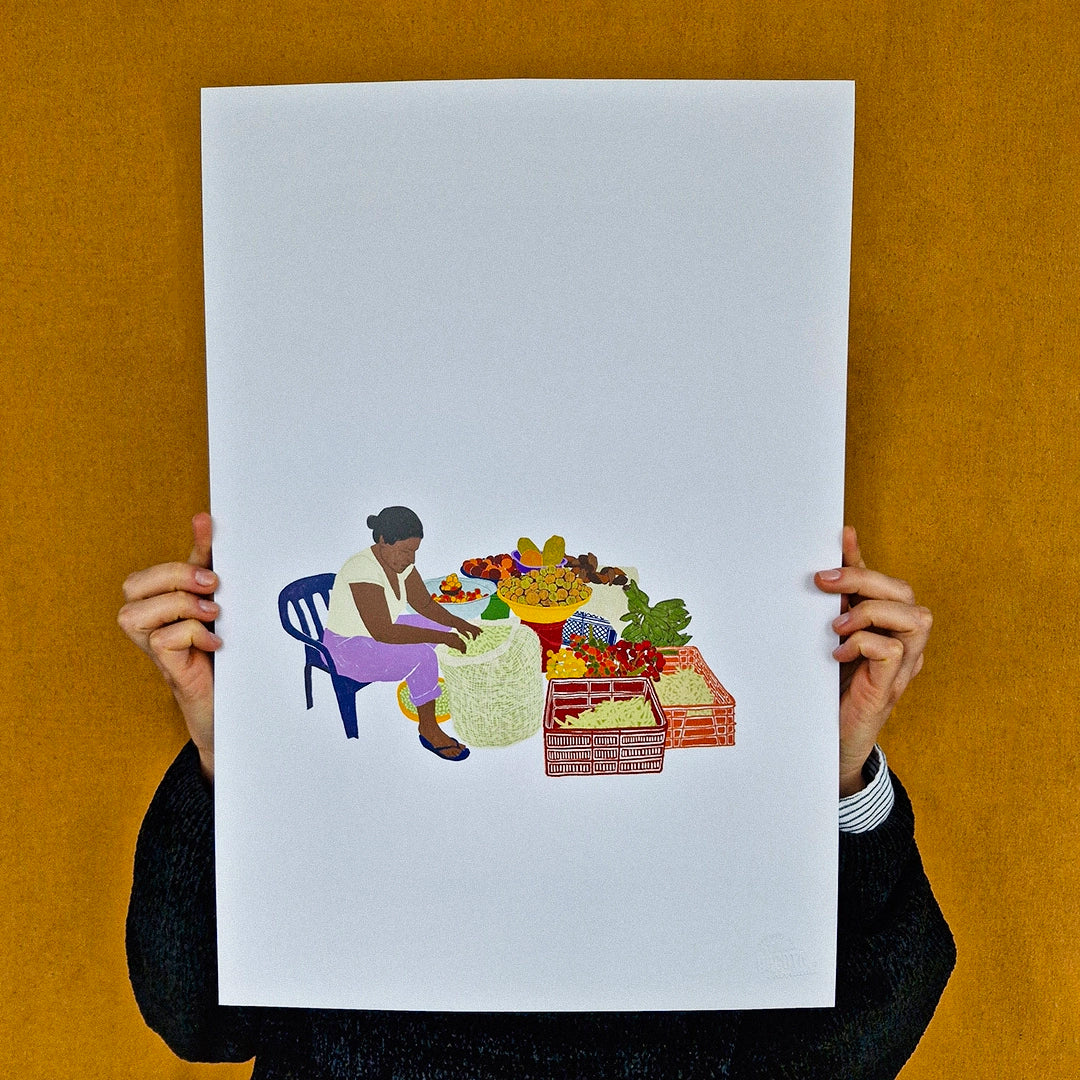 Afiche/Cuadro Mujer Desgranando