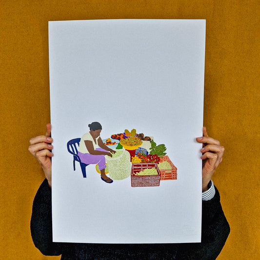 Afiche/Cuadro Mujer Desgranando