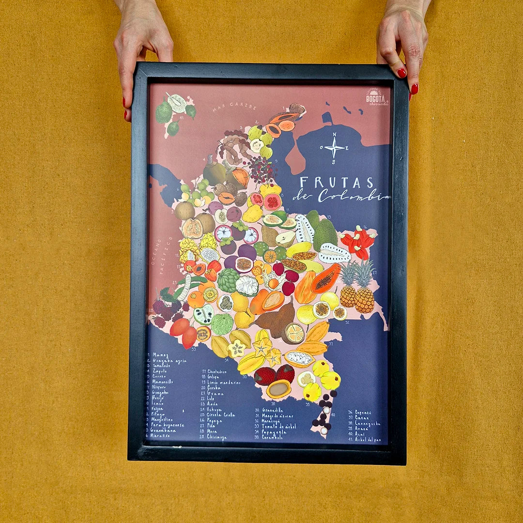 Afiche / Cuadro del Mapa de Colombia Frutal