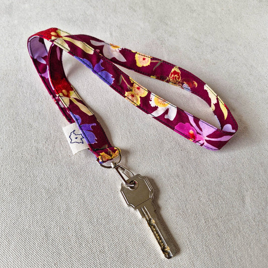 Llavero / Porta carnet de tela de Orquídeas de Colombia