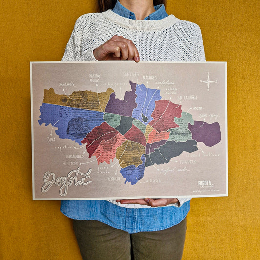 Mapa ilustrado de Bogotá y sus localidades