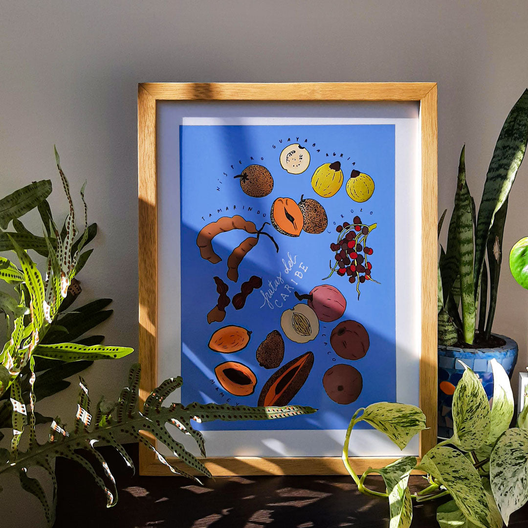 Cuadro ilustrado frutas del caribe
