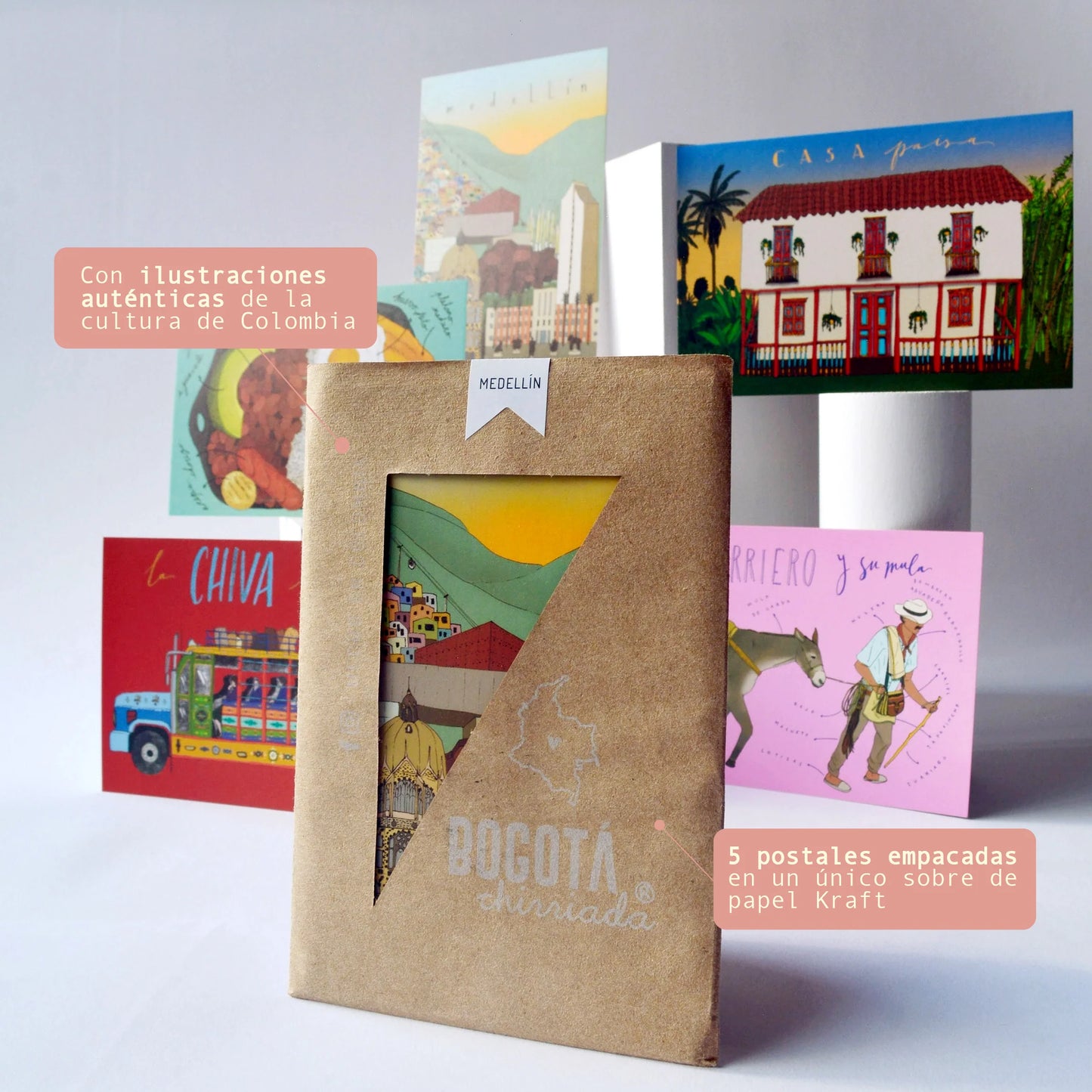 Características de los paquetes de postales