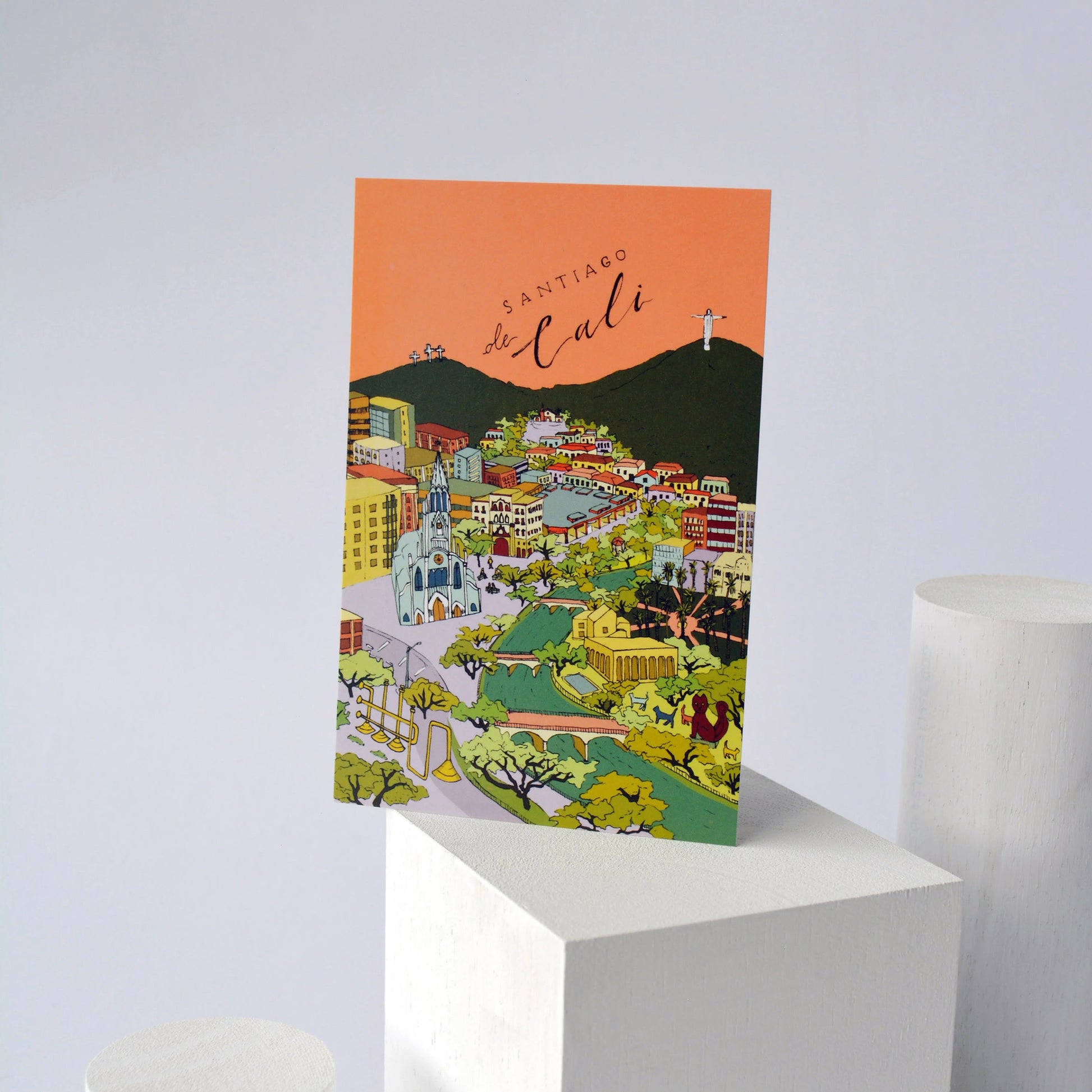 Postal ilustrada de Cali, Colombia