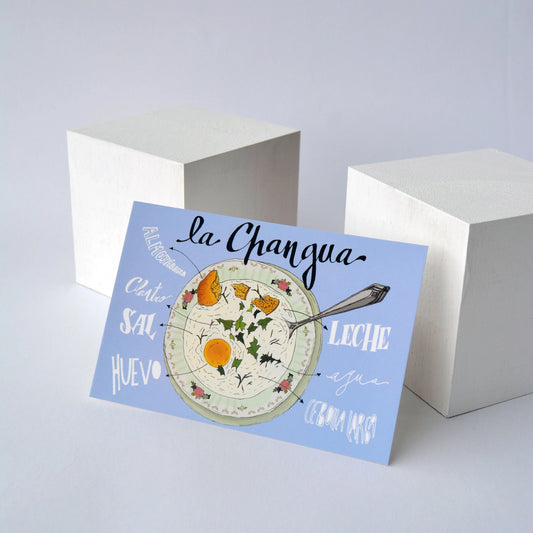Postal ilustrada del plato de la changua