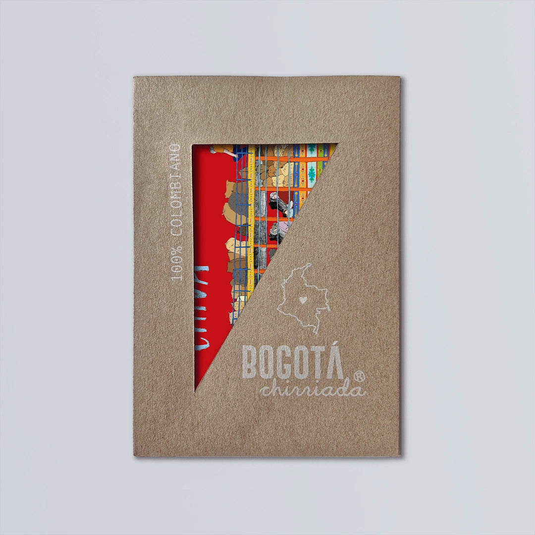 Sobre de postal ilustrada de la chiva colombiana