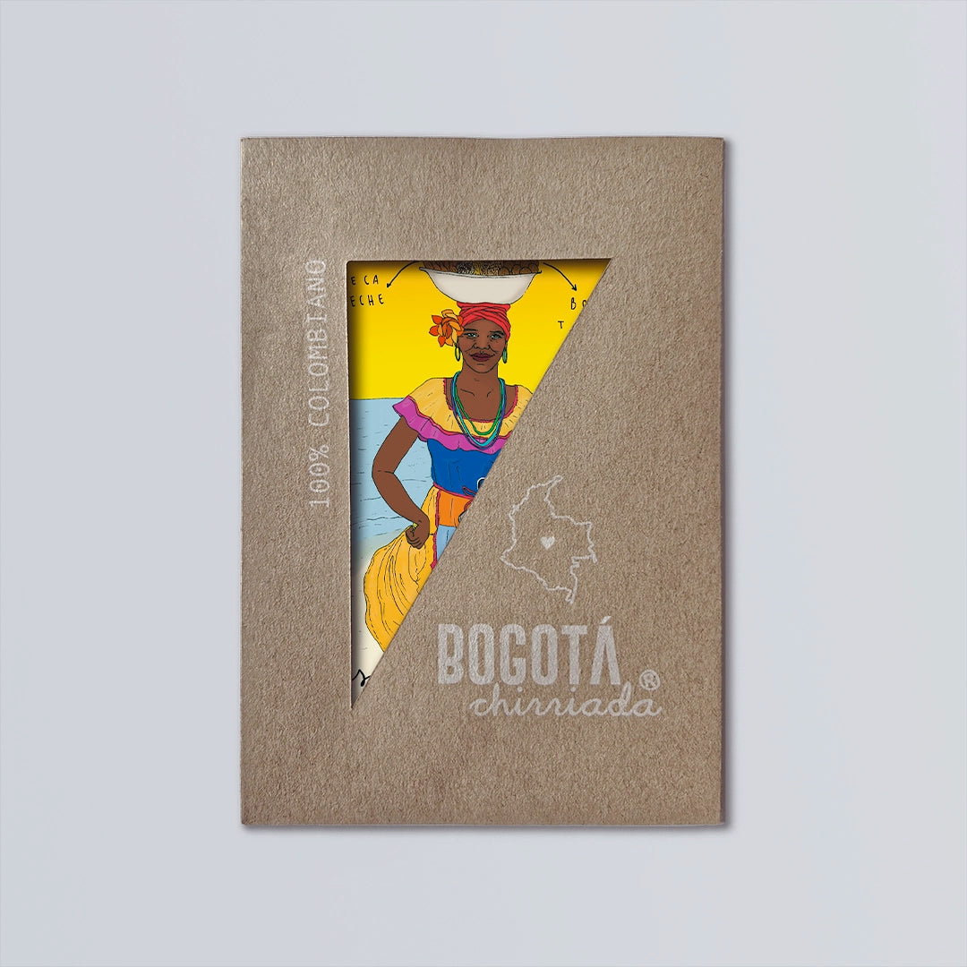 Sobre de postal ilustrada de la Palenquera y sus dulces