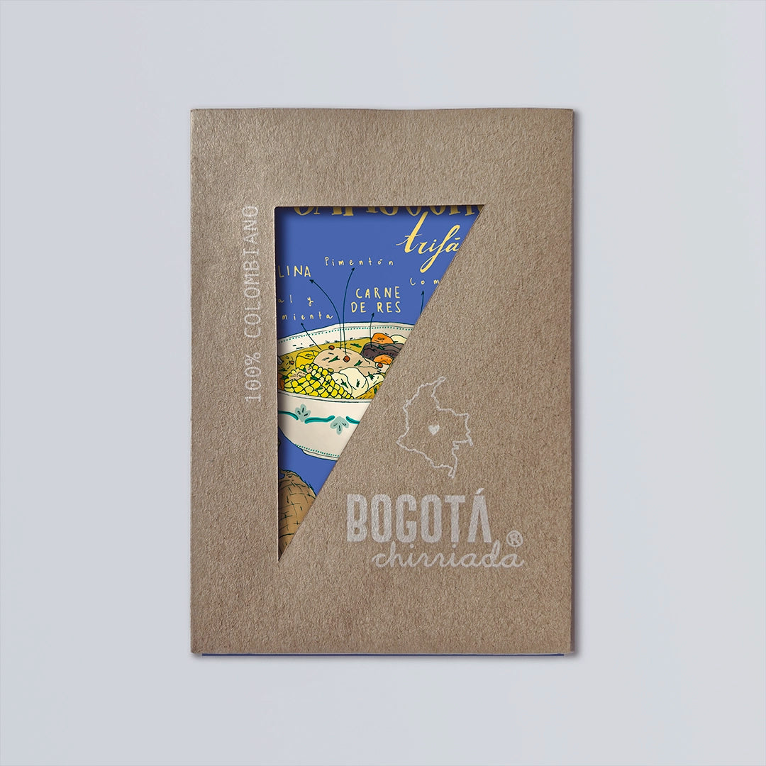 Sobre de postal ilustrada del Sancocho trifásico