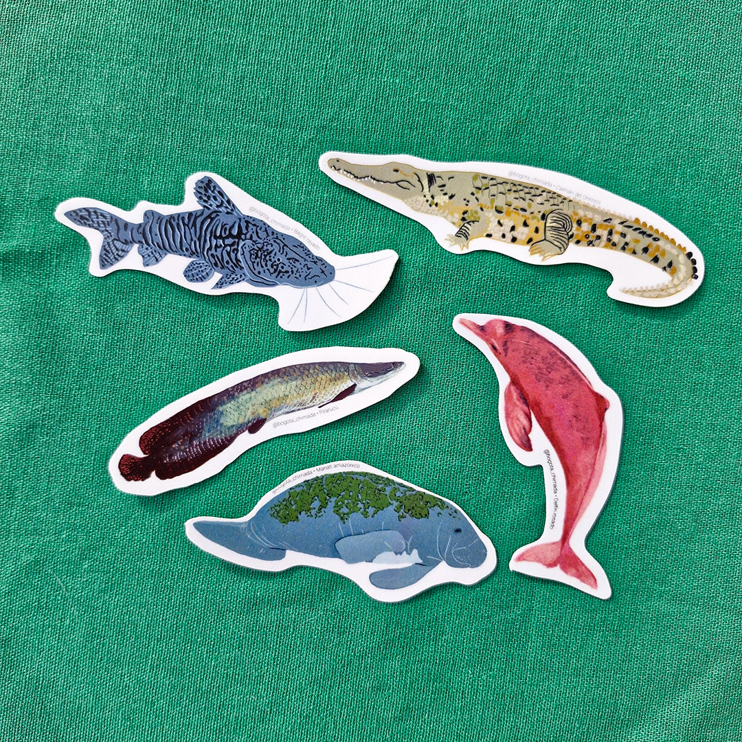 Paquete de Stickers Animales de Agua Dulce